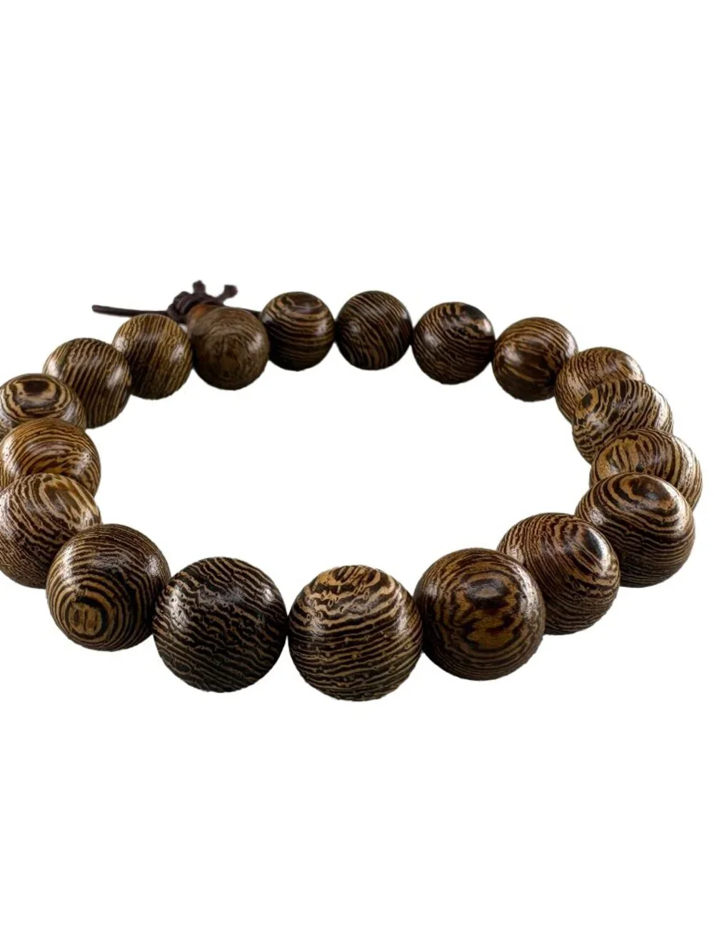 Natural Chicken Wing Wood Bead Bracelet 10mmx19 Partridge Wood Mala 9.2g